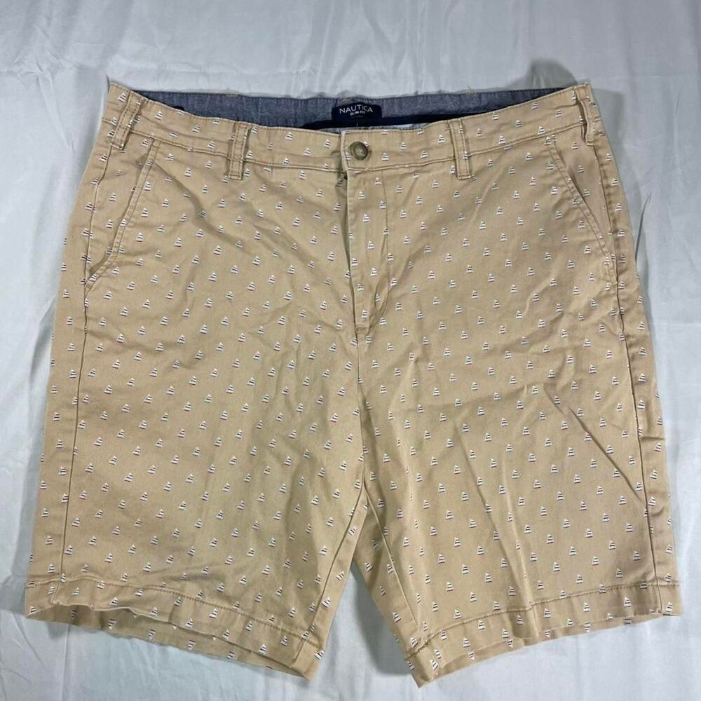Nautica Men's Tan Sailboat Chino Shorts Size 38W